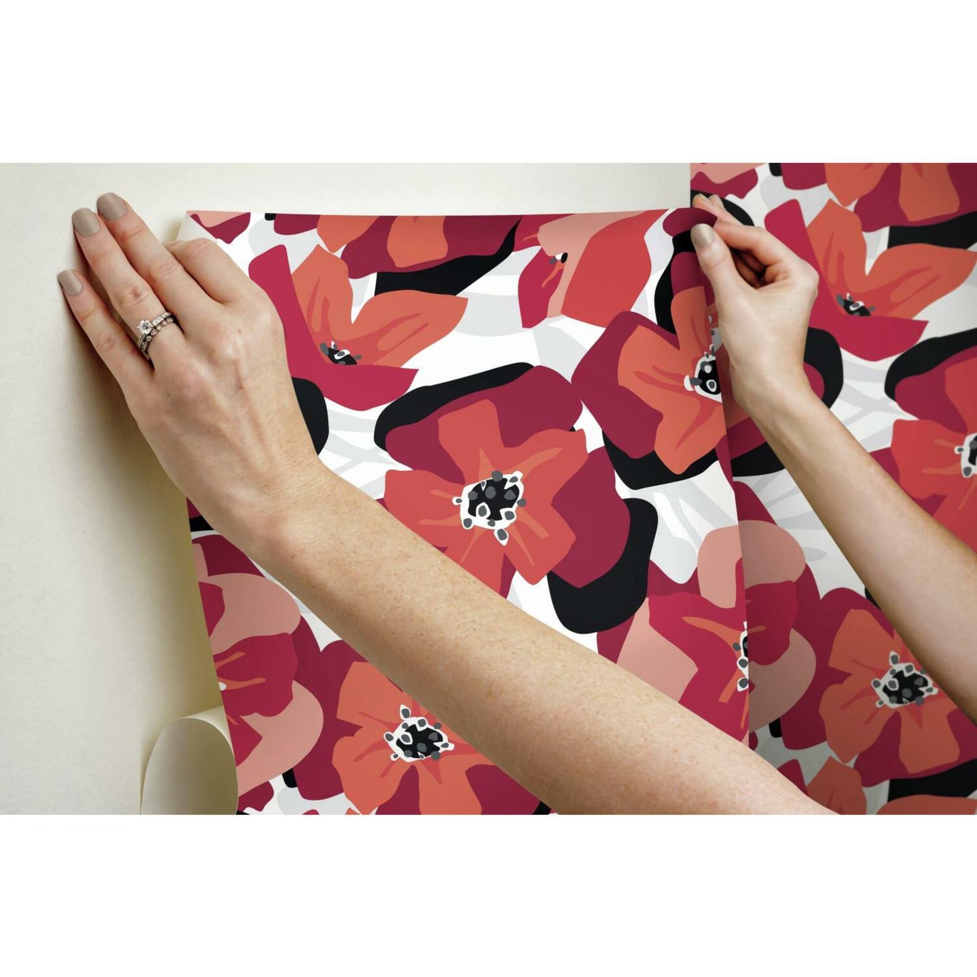 RoomMates Red Poppy Punch Peel & Stick Wallpaper